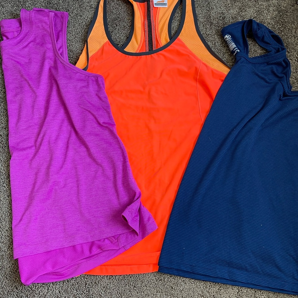 Orange and Purple Racerback Tank Tops for Active Wear